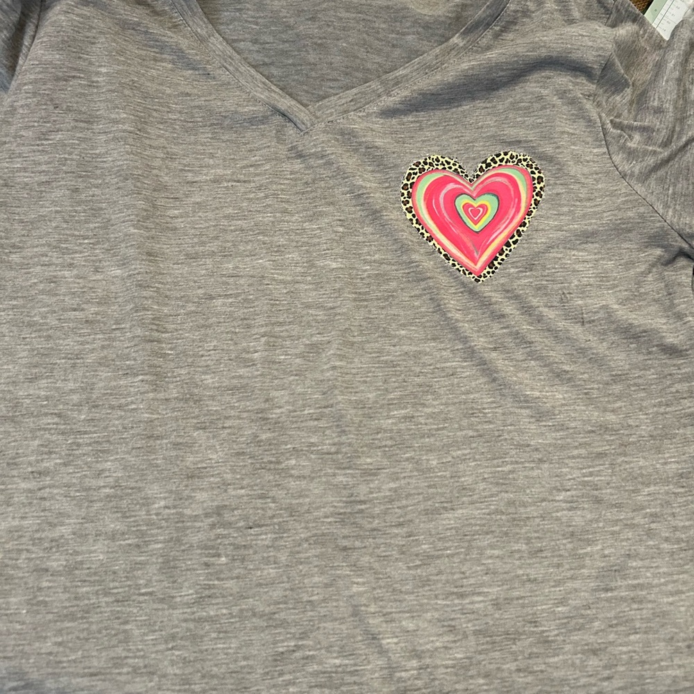 Gray Kids Shirt with Heart Design